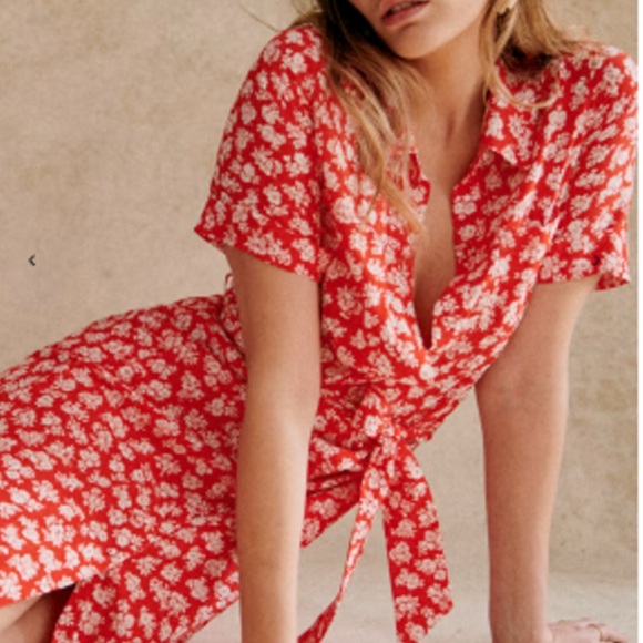 Sezane Dresses & Skirts - Sezane Adèle Dress Cara Rouge - Size 36